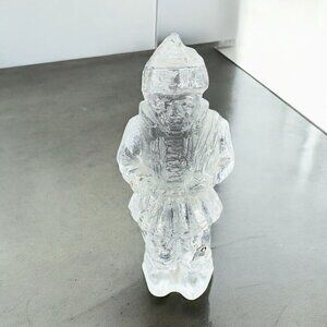 1970s Pukeberg Clear Crystal Westerberg Scandinavian Native Nordic Native Figure